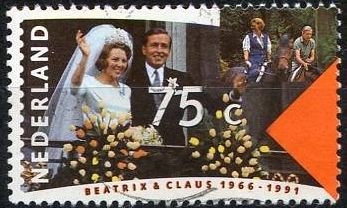 Holanda 1991 Scott 770 Sello º Aniversario Boda Real Beatriz y Claus 75c Pays Bas Netherlands Holland Hollande Olanda 